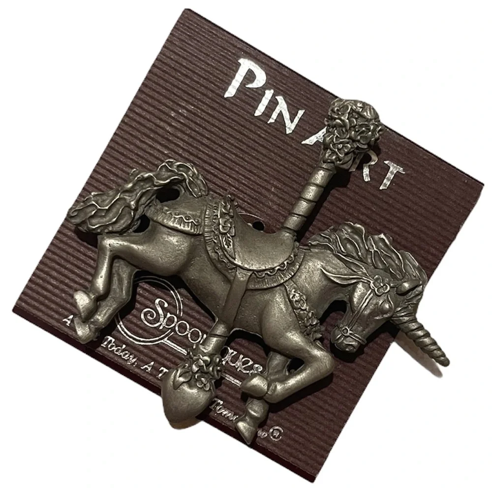 Majestic Carousel Horse Pin Brooch
